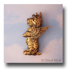 Begging Westie Angel Dog Pin
